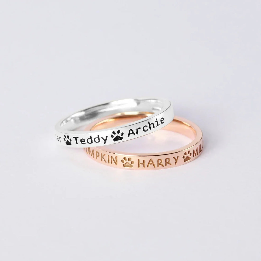Personalized Pet Name Ring Custom Print Name Jewelry Pet Lover Gift Memorial Pet Ring Dog Lover Gift