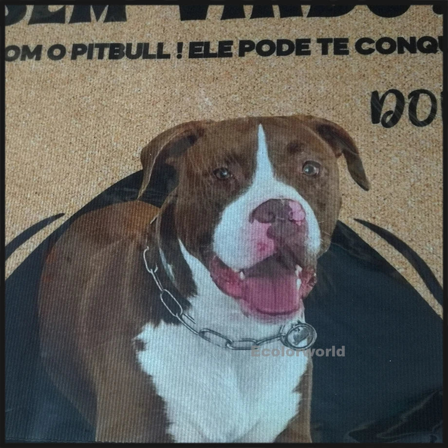 Personalized Dog Welcome Mat Custom Doormat With Pet's Photo Name Hallway Doorway Floor Mats Carpet Home Decor Accessory