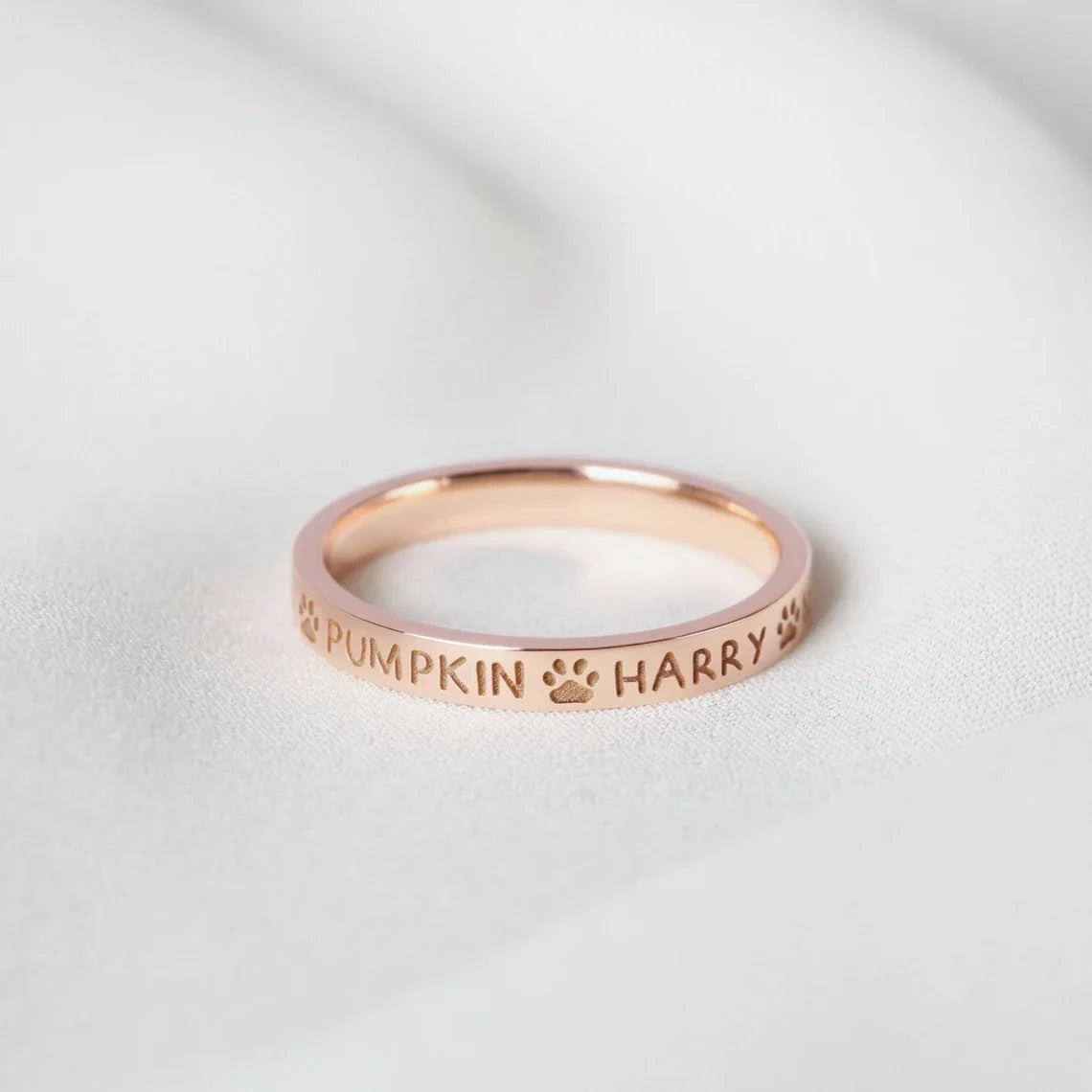 Personalized Pet Name Ring Custom Print  Name Jewelry Pet Lover Gift Memorial Pet Ring Dog Lover Gift