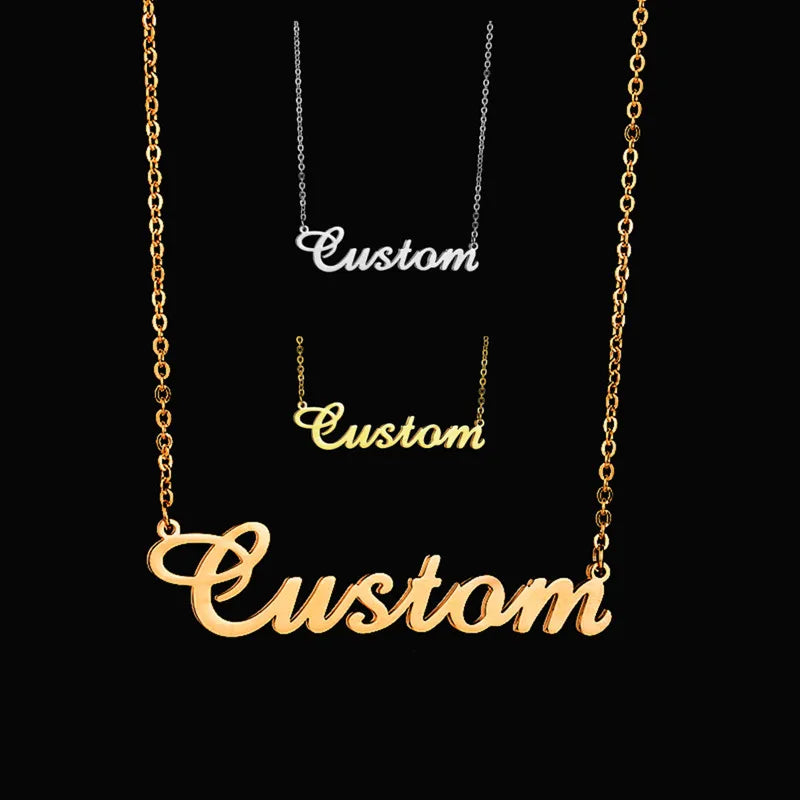 Custom Necklace for Women 2022 Personalized Letter Choker Customized Jewelry Pendant Nameplate with Stainless Steel Initials