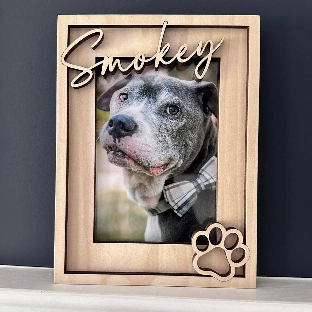 A personalized custom pet photo frame - personalized cat and dog photo frame, custom cat name photo frame, gift for cat lovers,