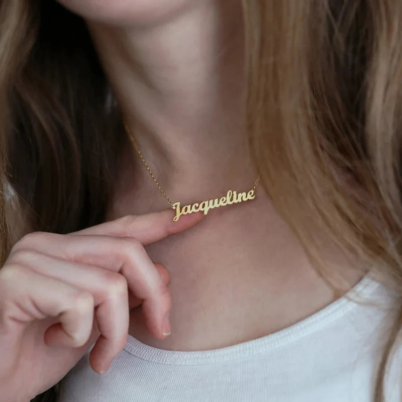 Personalized Family Members Name Necklace Women Custom Stainless Steel Familial ID Nickname Pendant Necklaces Mother Jewelry