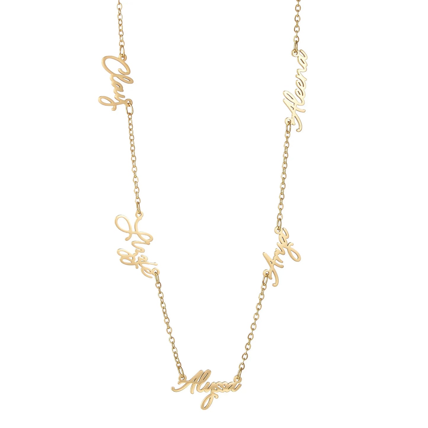 Personalized Custom 1- 9 Names Necklace Stianless Steel Customized Couple Kids Name Necklace Family Members Name Jewelry Gift