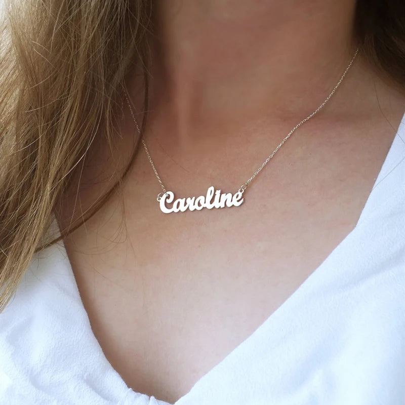 Personalized Family Members Name Necklace Women Custom Stainless Steel Familial ID Nickname Pendant Necklaces Mother Jewelry