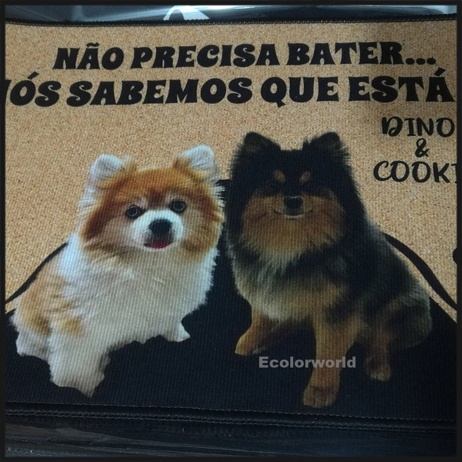 Personalized Dog Welcome Mat Custom Doormat With Pet's Photo Name Hallway Doorway Floor Mats Carpet Home Decor Accessory