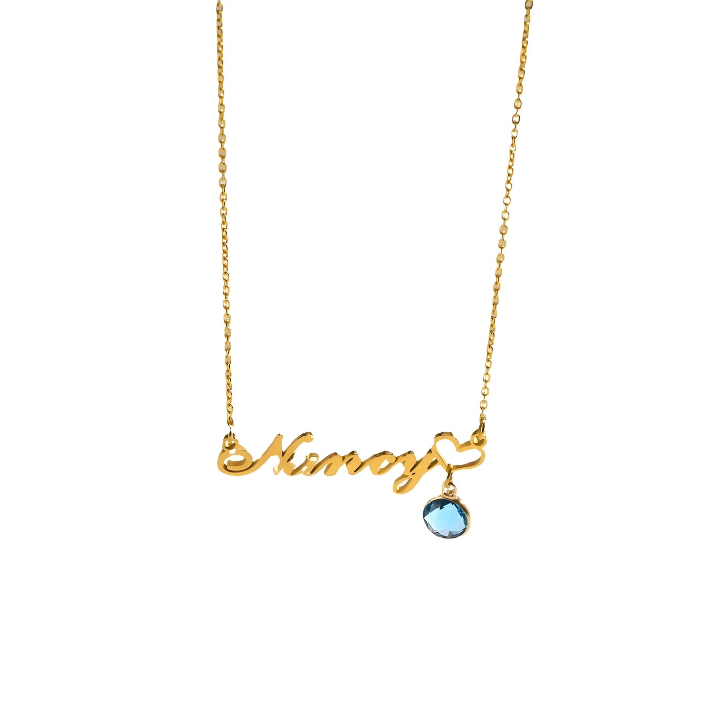 Personalized Gold - Plated Name Necklace with Birthstone Pendant, Customizable Jewelry for Women, Ideal Gift for Occasions