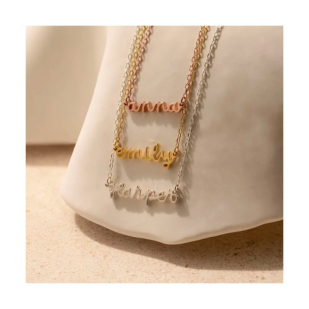 Personalized Name Necklace Customized Small Letter Stainless Steel Necklace Minimalist Delicate Charm Jewelry Gift for Her